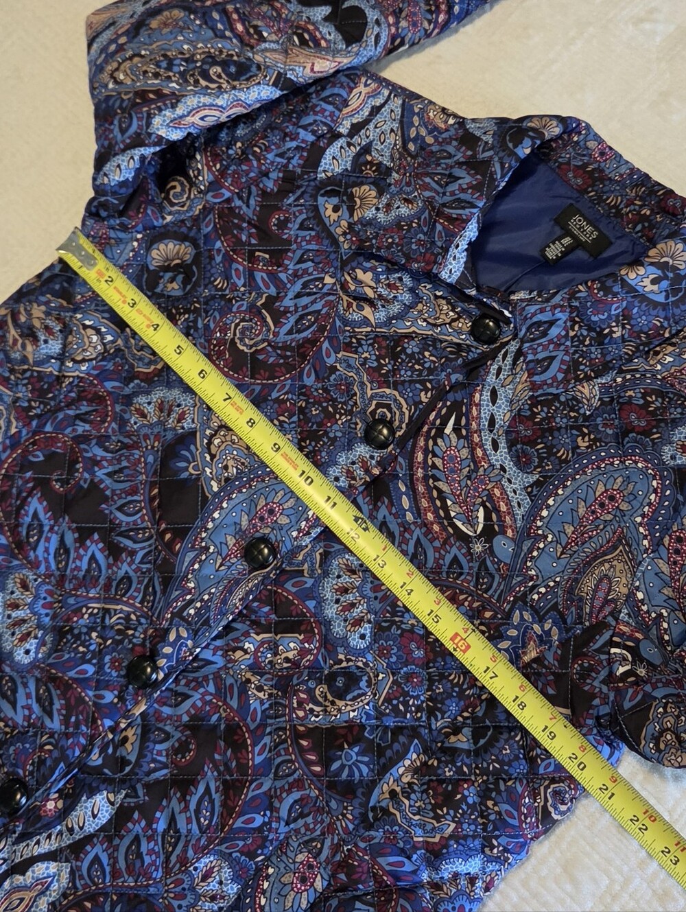 Jones New York Signature Quilted Paisley Jacket, Size Large - Picture 7 of 10